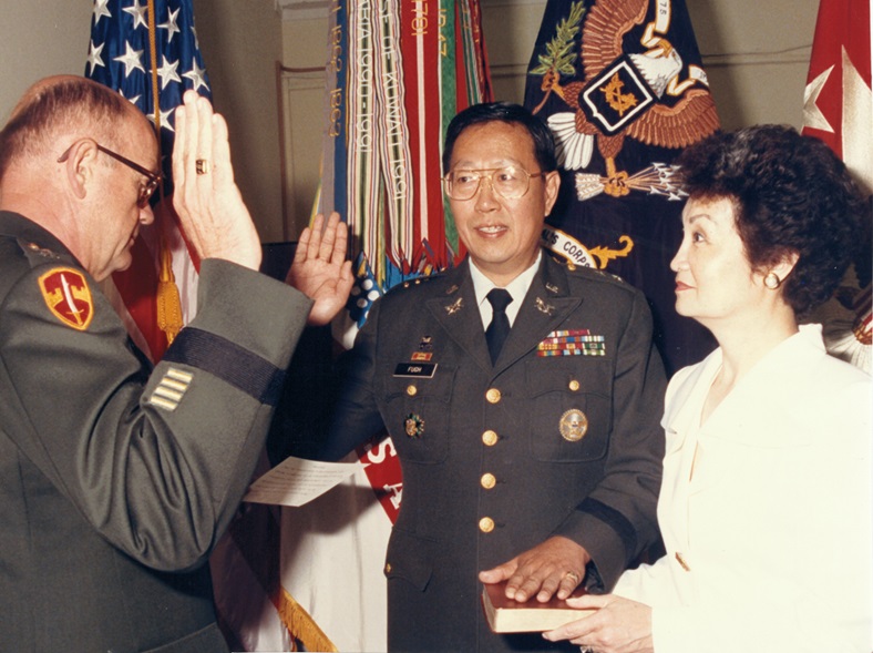 While officially serving as The Assistant Judge Advocate General, Major General John L. Fugh was the lone active duty general officer in the JAG Corps during Operations DESERT SHIELD and DESERT STORM. Fugh was confirmed as the 33rd TJAG on April 2, 1991. (Credit: JAG Corps Regimental Archives)